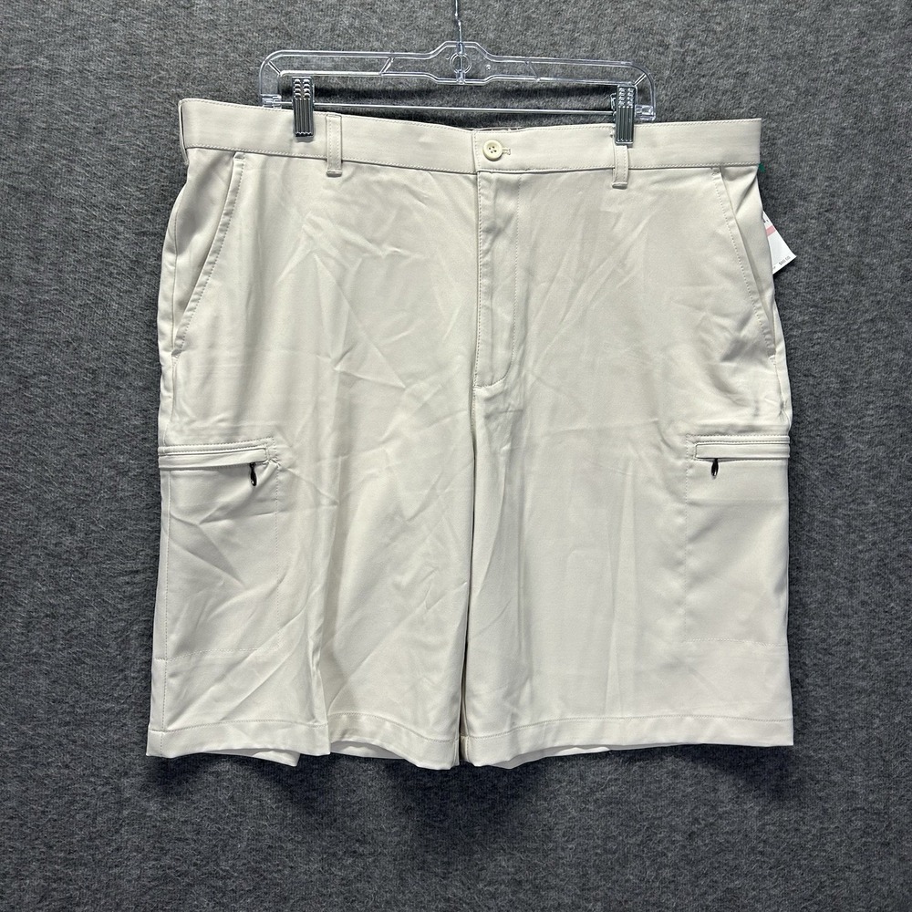 IZOD Golf Shorts Mens 40 Stonedust Straight Fit Sportflex Stretch Wicking Cargo